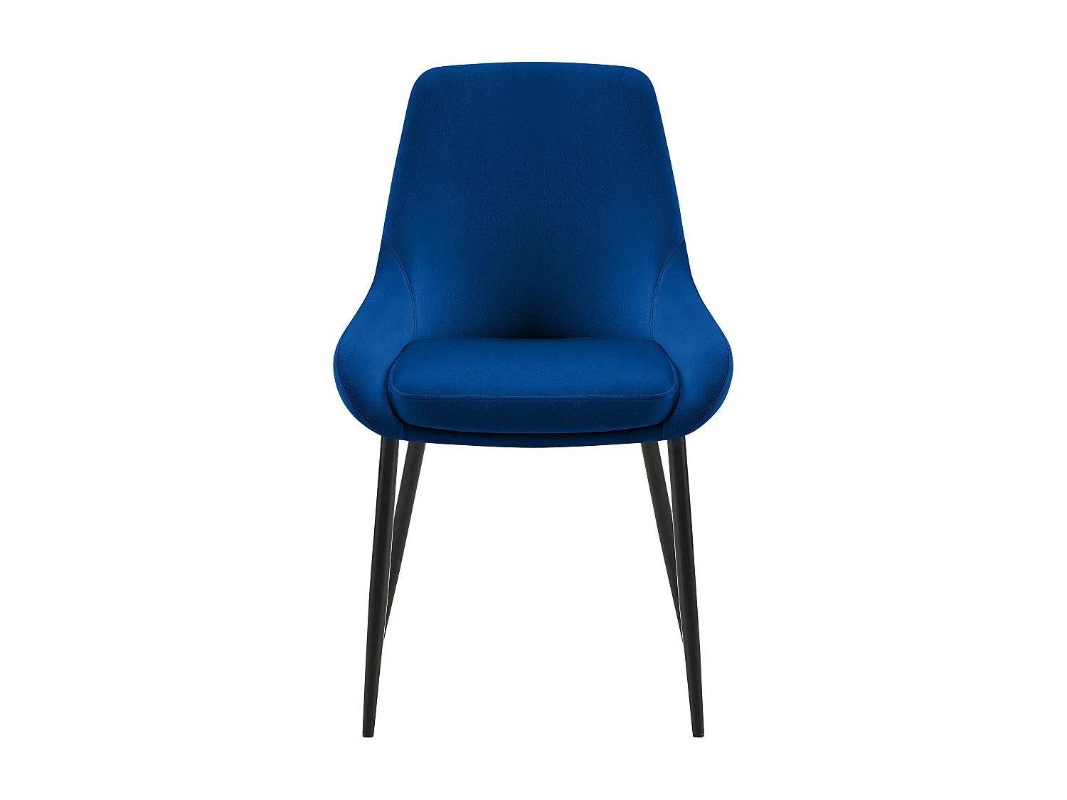 Lot de 2  chaise salle à manger - Velours - Bleu foncé - Elmira