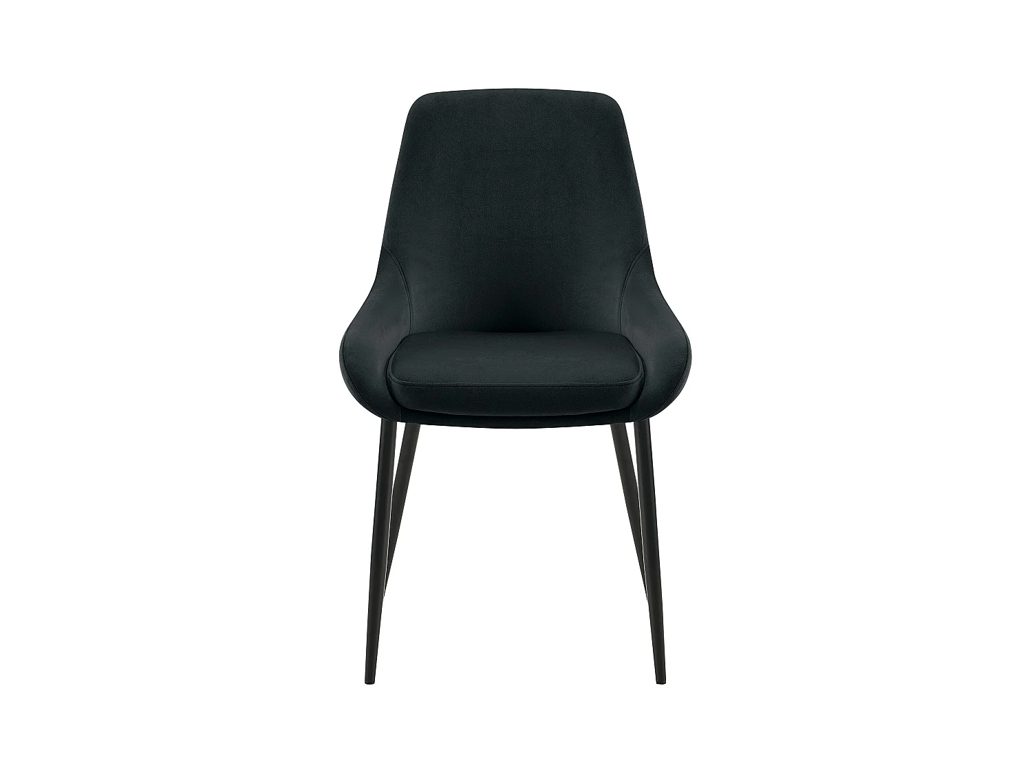 Lot de 2  chaise salle à manger - Velours - Noir - Elmira