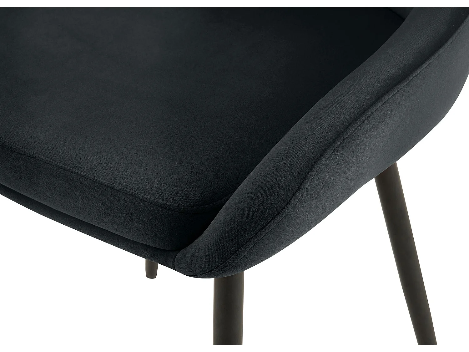 Lot de 2  chaise salle à manger - Velours - Noir - Elmira