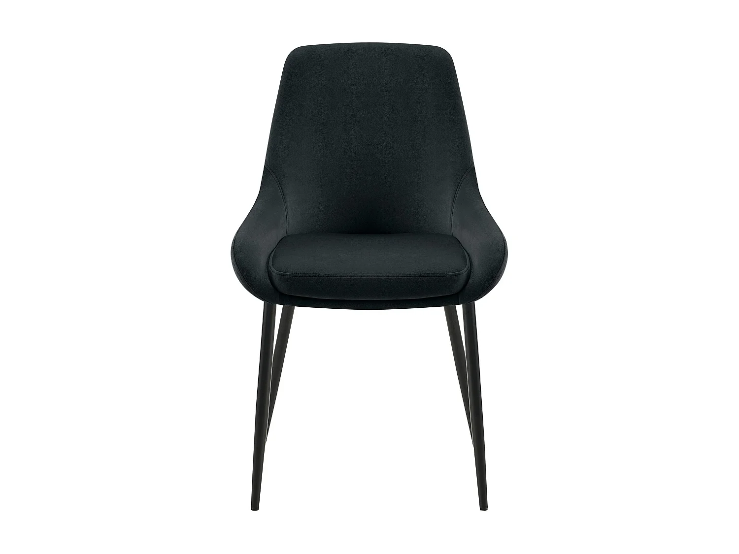 Lot de 2  chaise salle à manger - Velours - Noir - Elmira