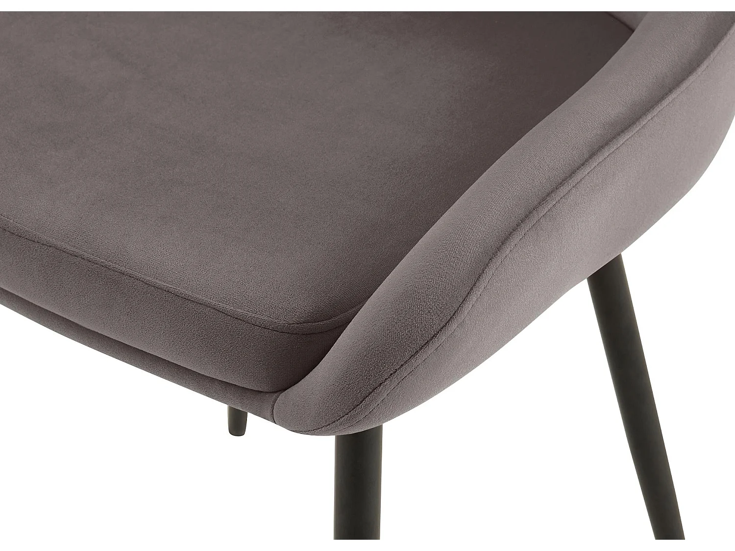 Lot de 2  chaise salle à manger - Velours - Anthracite - Elmira