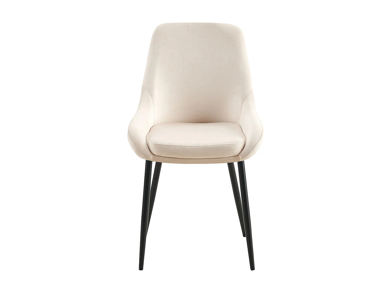 Lot de 2  chaise salle à manger - Velours - Crème - Elmira