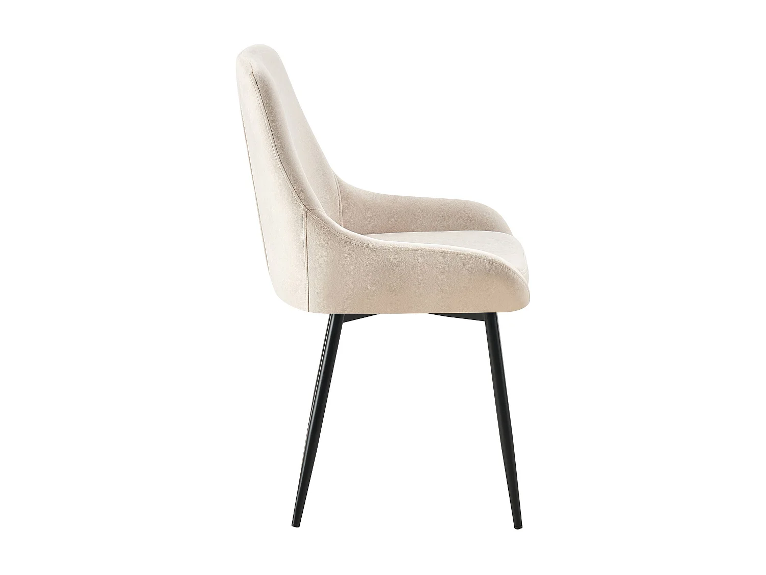 Lot de 2  chaise salle à manger - Velours - Crème - Elmira