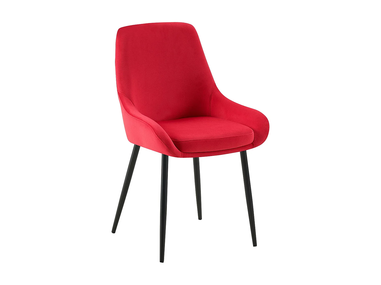 Lot de 2  chaise salle à manger - Velours - Rouge - Elmira