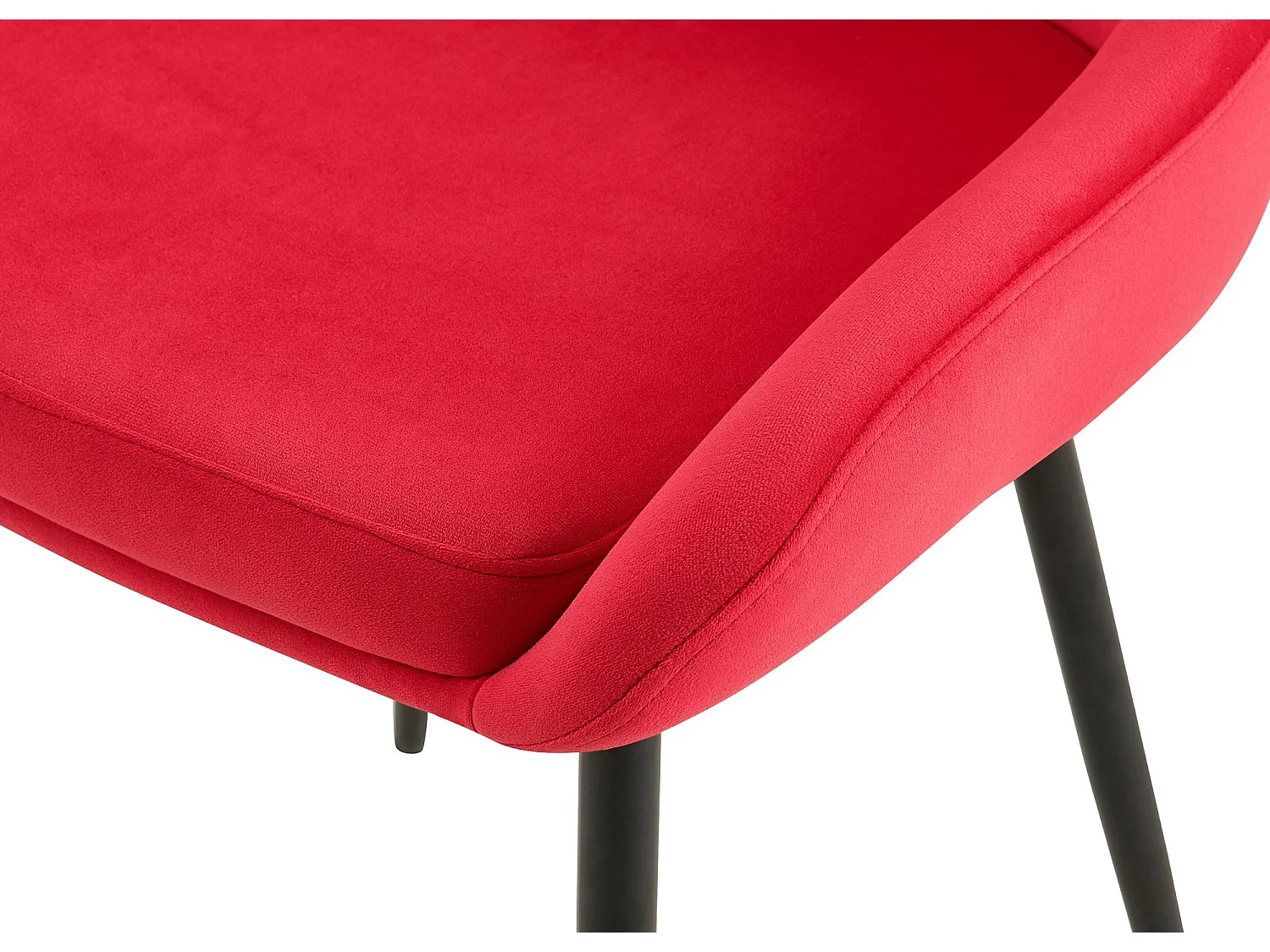 Lot de 2  chaise salle à manger - Velours - Rouge - Elmira