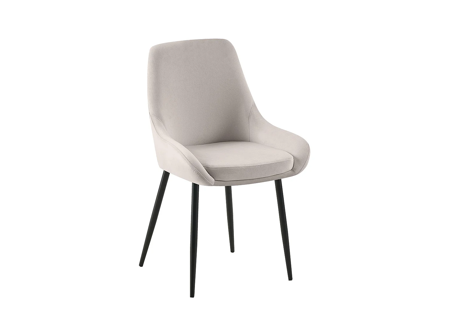 Lot de 2  chaise salle à manger - Velours - Gris - Elmira