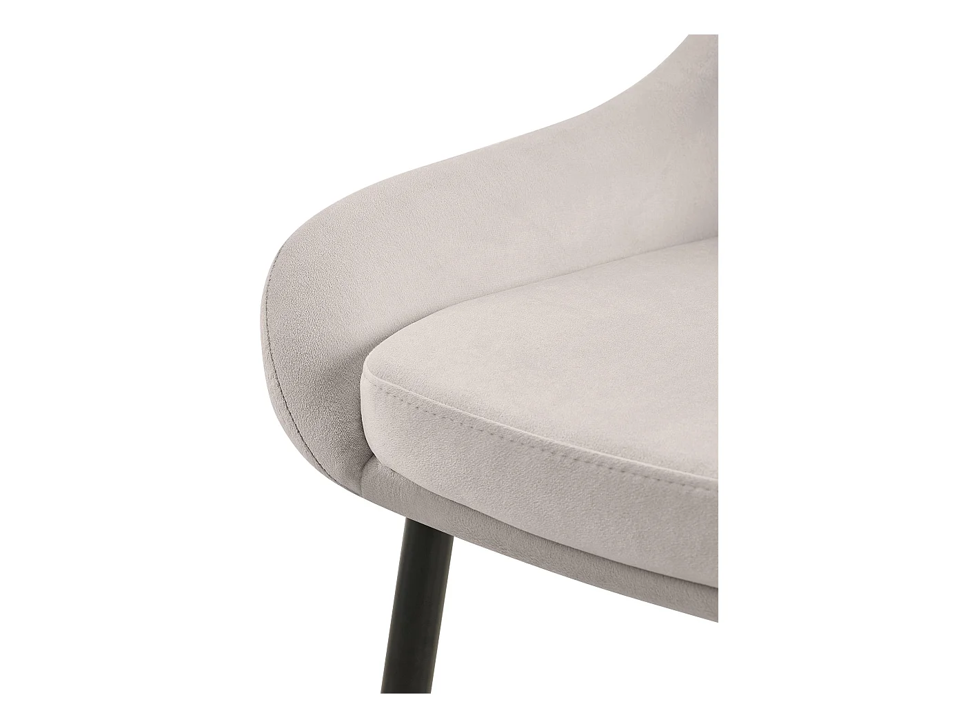 Lot de 2  chaise salle à manger - Velours - Gris - Elmira