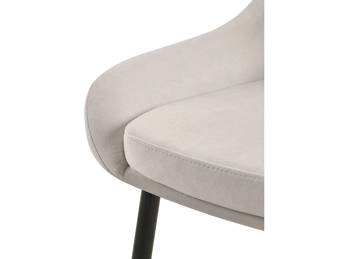 Lot de 2  chaise salle à manger - Velours - Gris - Elmira