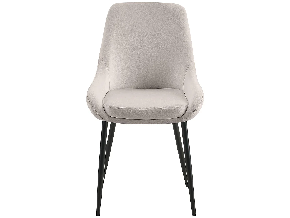 Lot de 2  chaise salle à manger - Velours - Gris - Elmira