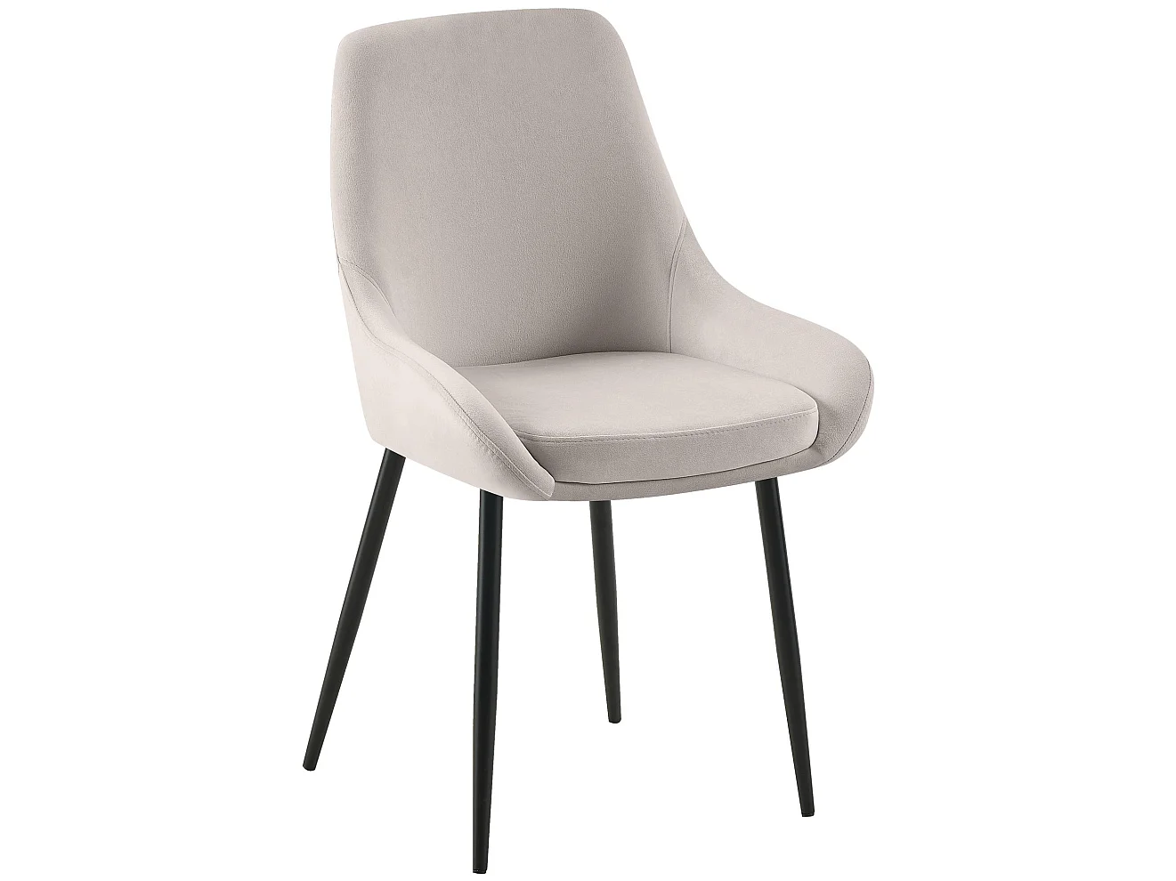 Lot de 2  chaise salle à manger - Velours - Gris - Elmira