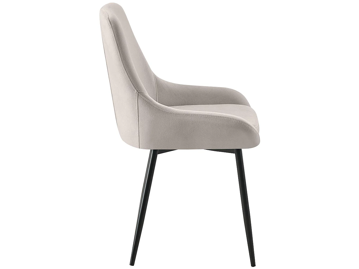 Lot de 2  chaise salle à manger - Velours - Gris - Elmira