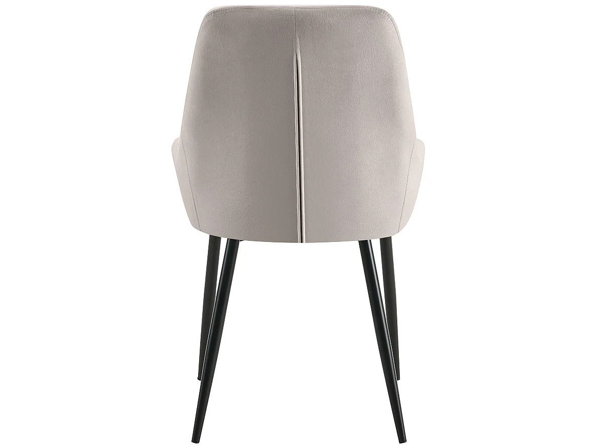 Lot de 2  chaise salle à manger - Velours - Gris - Elmira