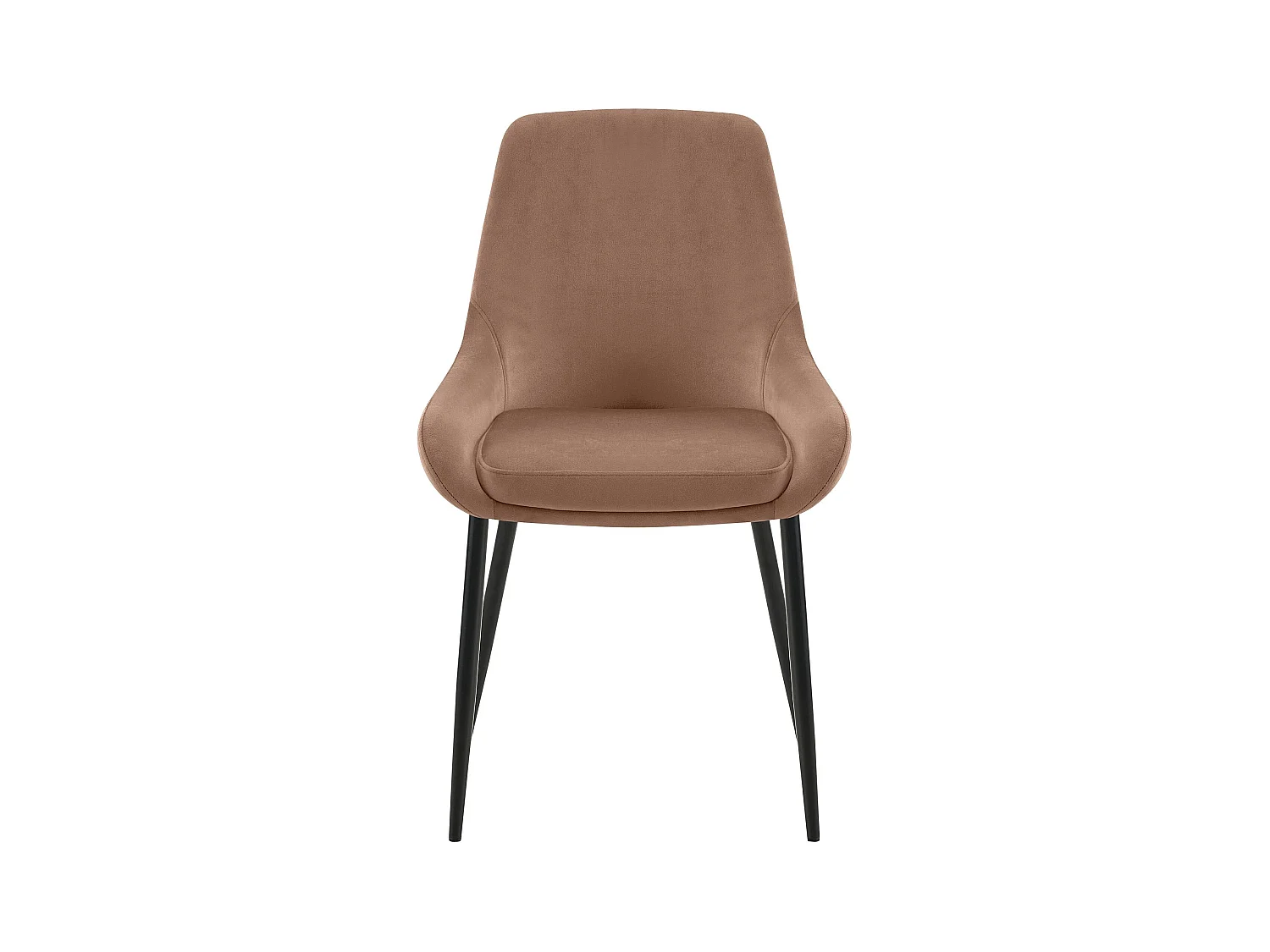 Lot de 2  chaise salle à manger - Velours - Marron - Elmira