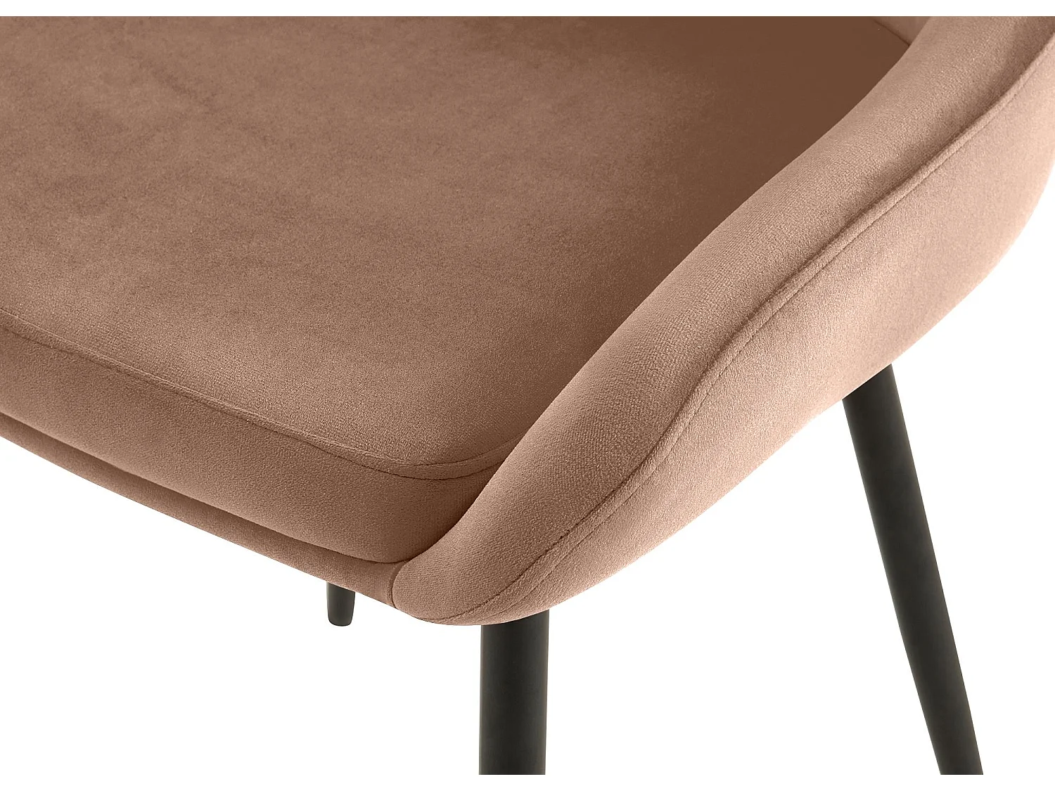 Lot de 2  chaise salle à manger - Velours - Marron - Elmira