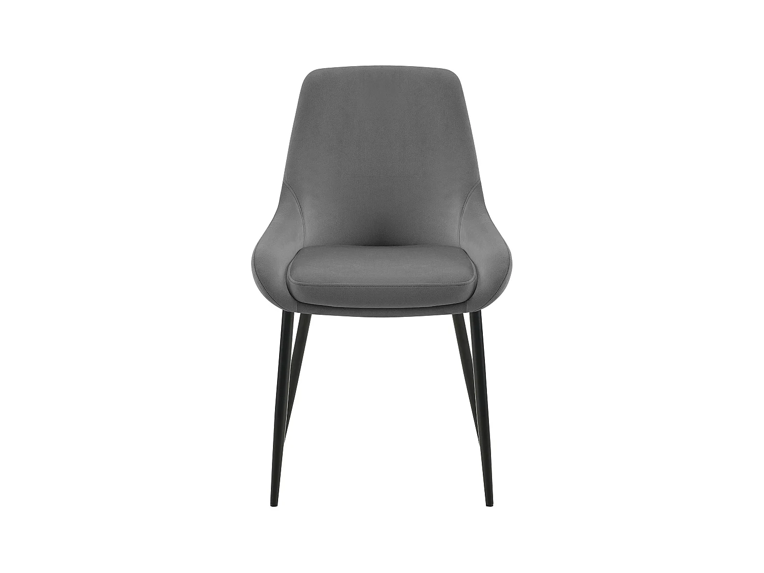 Lot de 2  chaise salle à manger - Velours - Gris foncé - Elmira