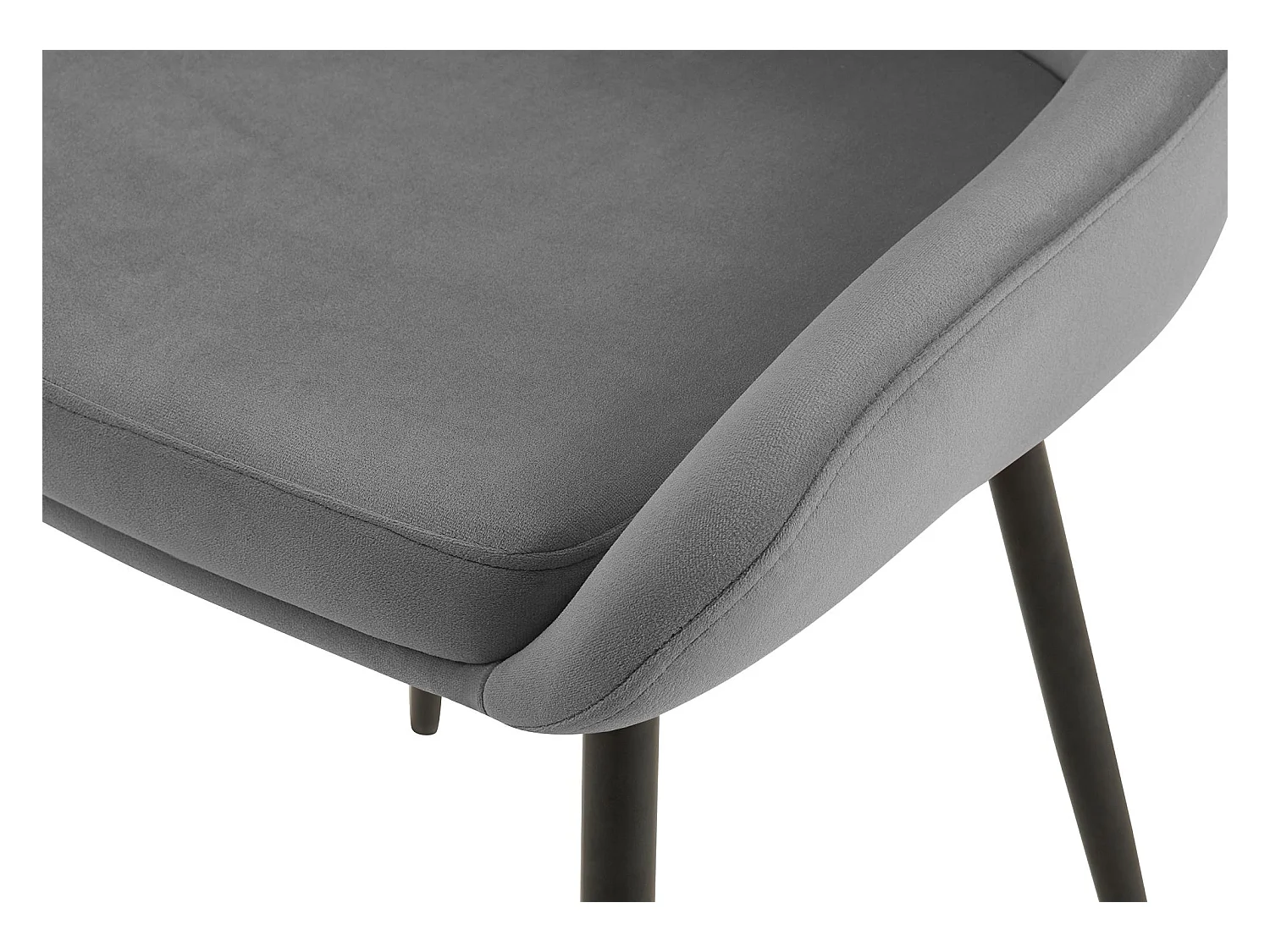 Lot de 2  chaise salle à manger - Velours - Gris foncé - Elmira
