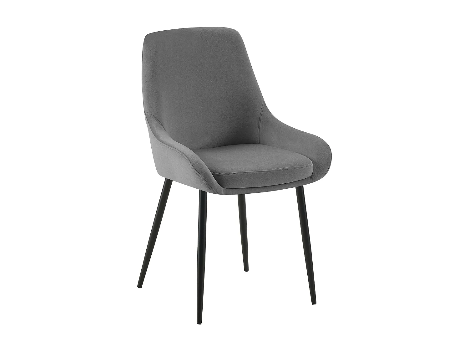 Lot de 2  chaise salle à manger - Velours - Gris foncé - Elmira