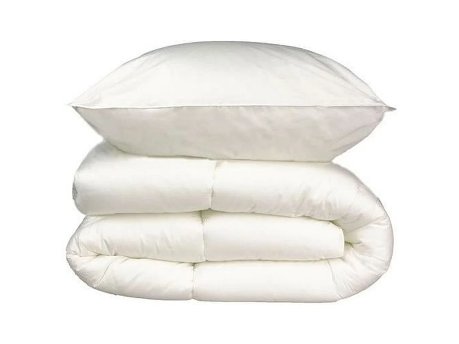 Linge de lit Microfibre - 1 Couette chaude 140 x 200 cm + 1 Oreiller 60 x 60 cm blanc