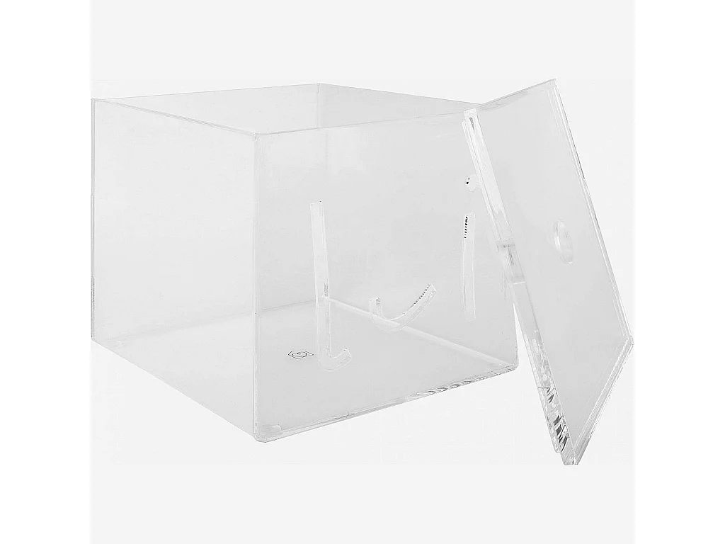 Habitat - Boîte en acrylique - 14 x 14 x 12,5 cm - Transparent (Lot de 4) - Espresso