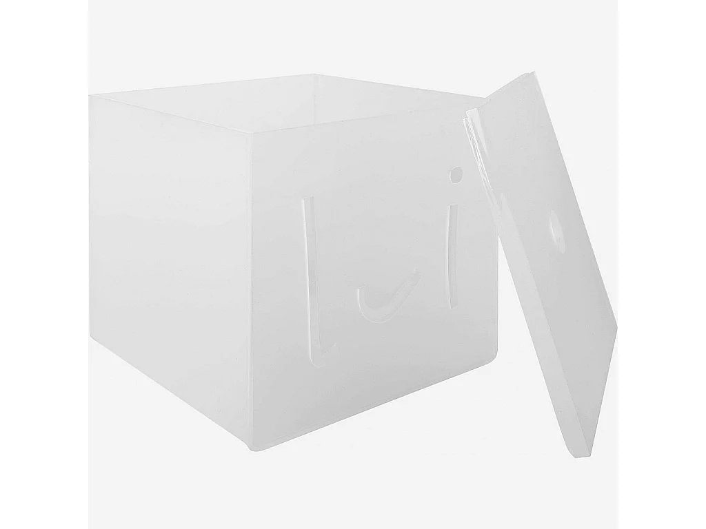 Habitat - Boîte de rangement - Transparent - 14 x 14 x 12,5 cm (Lot de 4) - Espresso
