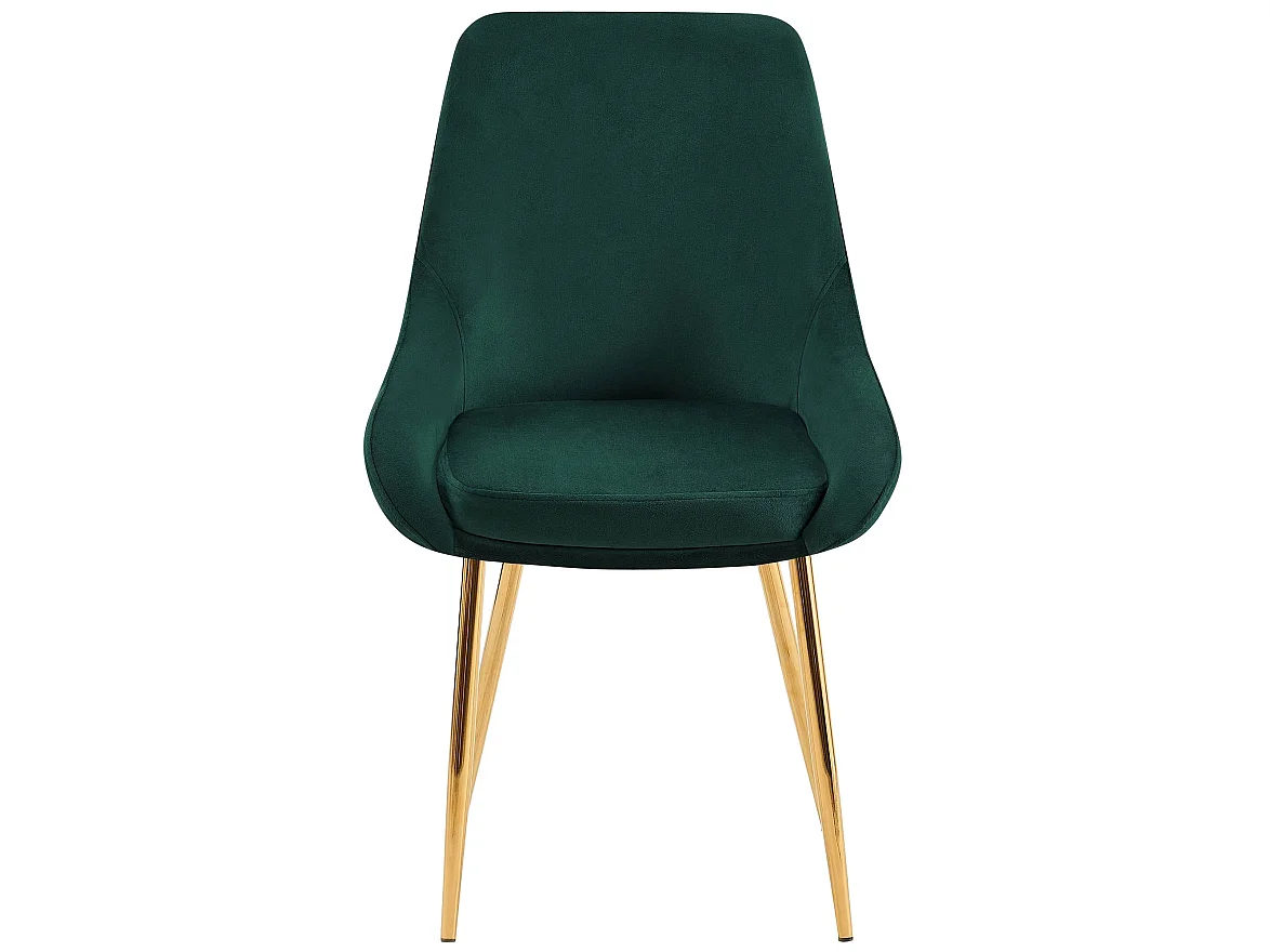 Lot de 2  chaise salle à manger - Velours - Vert - Elmira