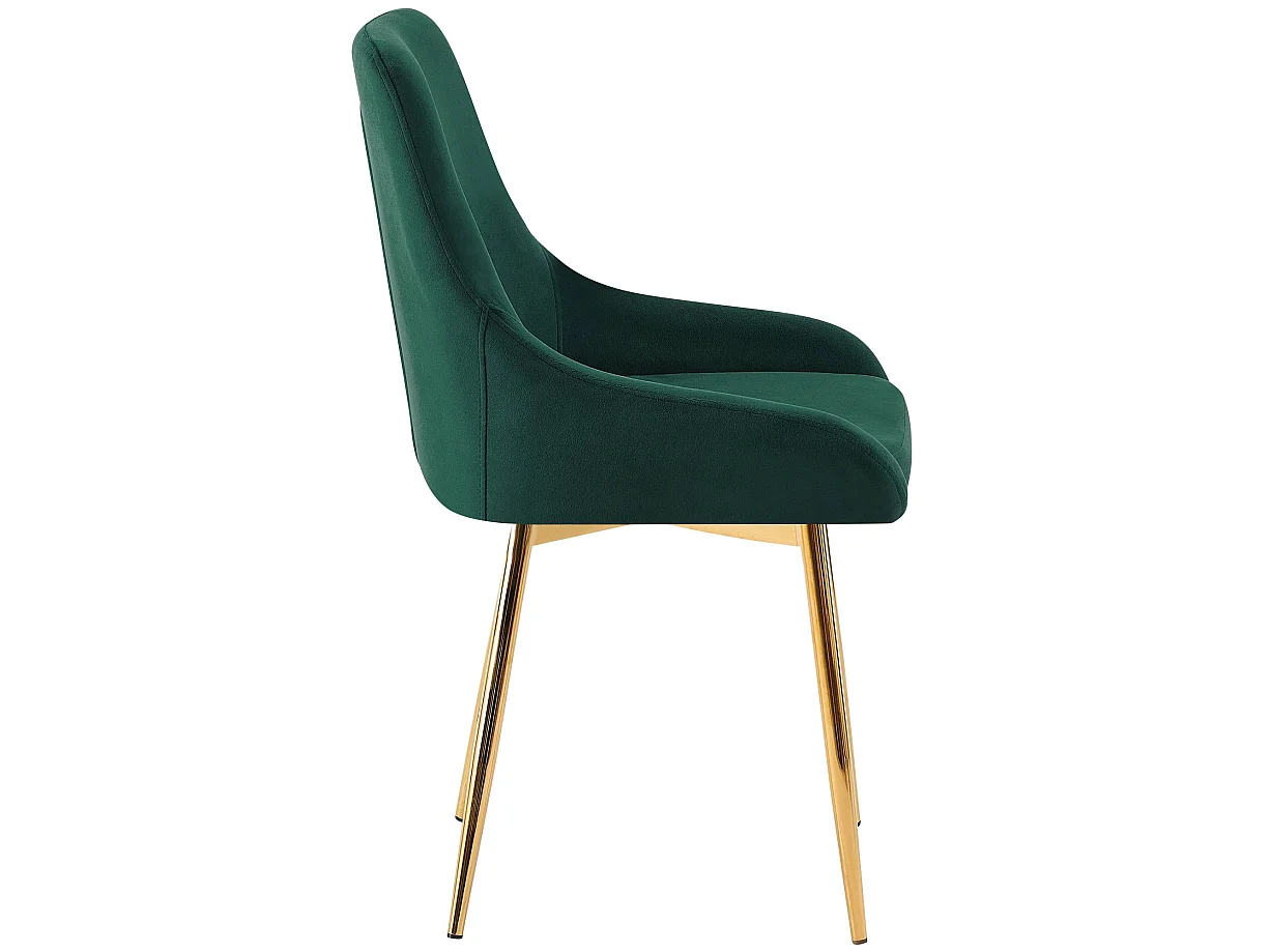 Lot de 2  chaise salle à manger - Velours - Vert - Elmira