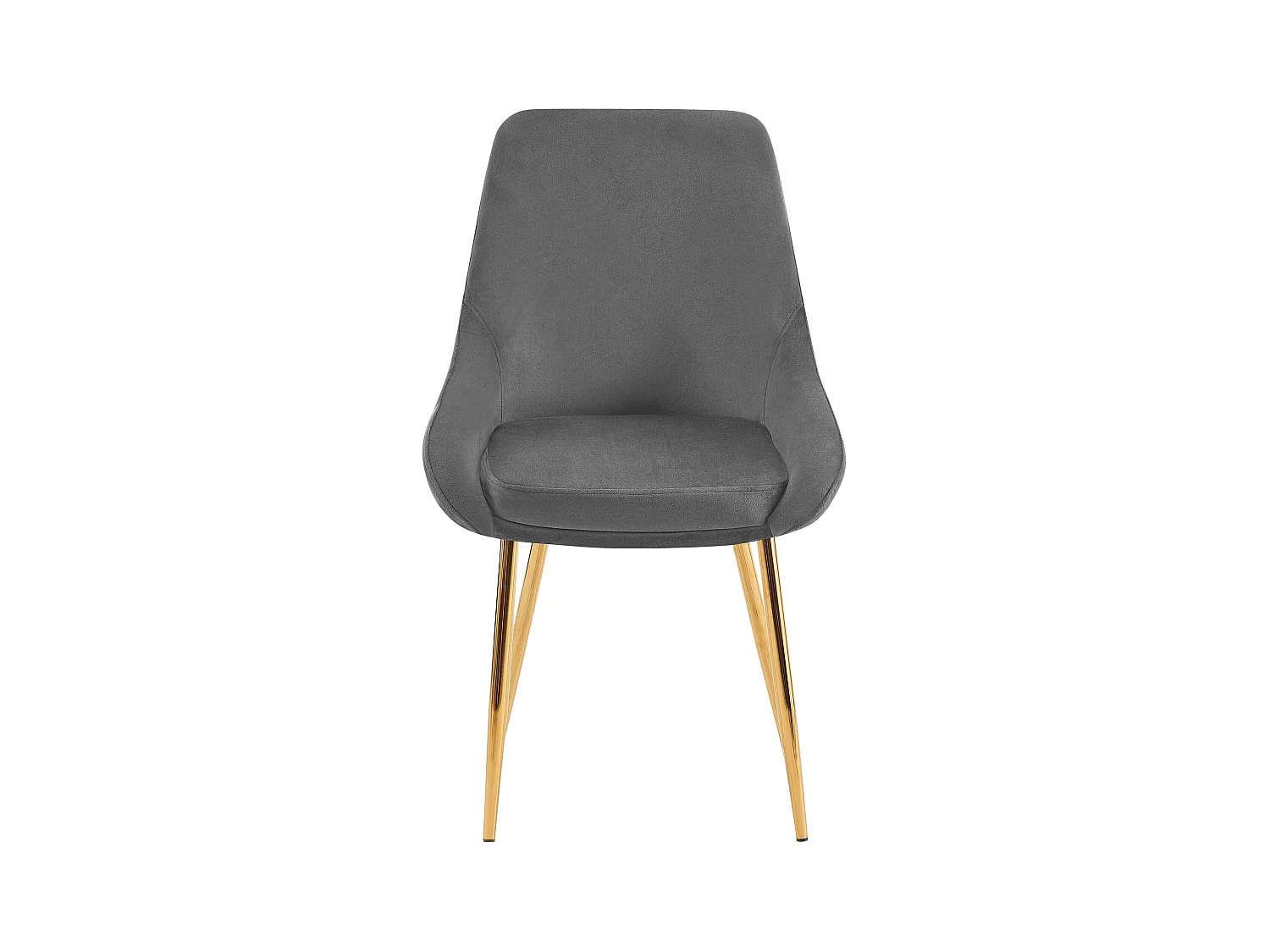 Lot de 2  chaise salle à manger - Velours - Gris foncé - Elmira