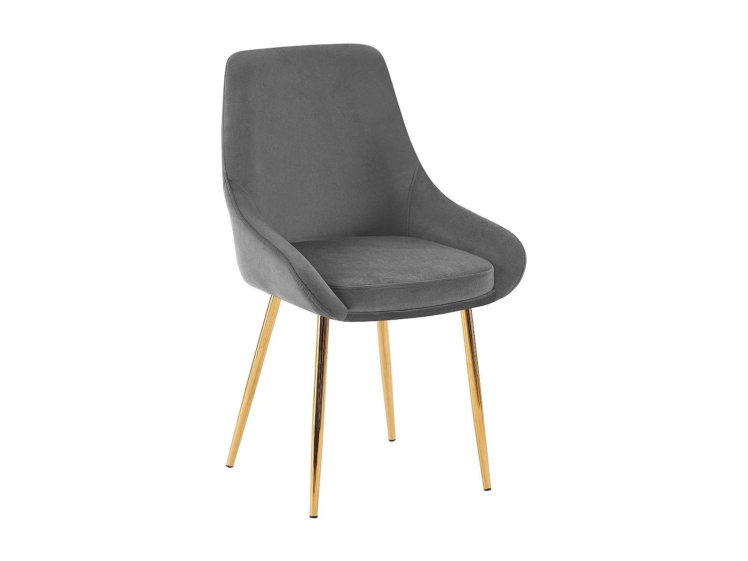 Lot de 2  chaise salle à manger - Velours - Gris foncé - Elmira