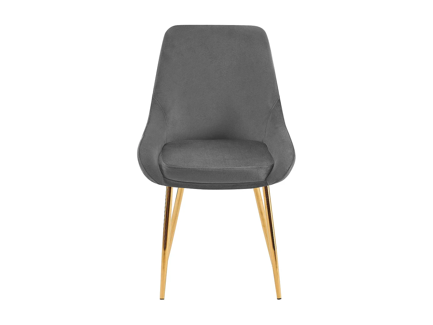 Lot de 2  chaise salle à manger - Velours - Gris foncé - Elmira