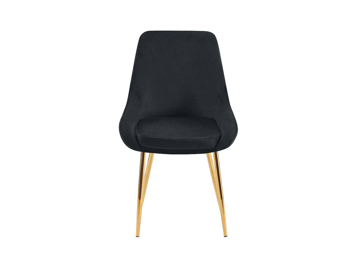 Lot de 2  chaise salle à manger - Velours - Noir - Elmira