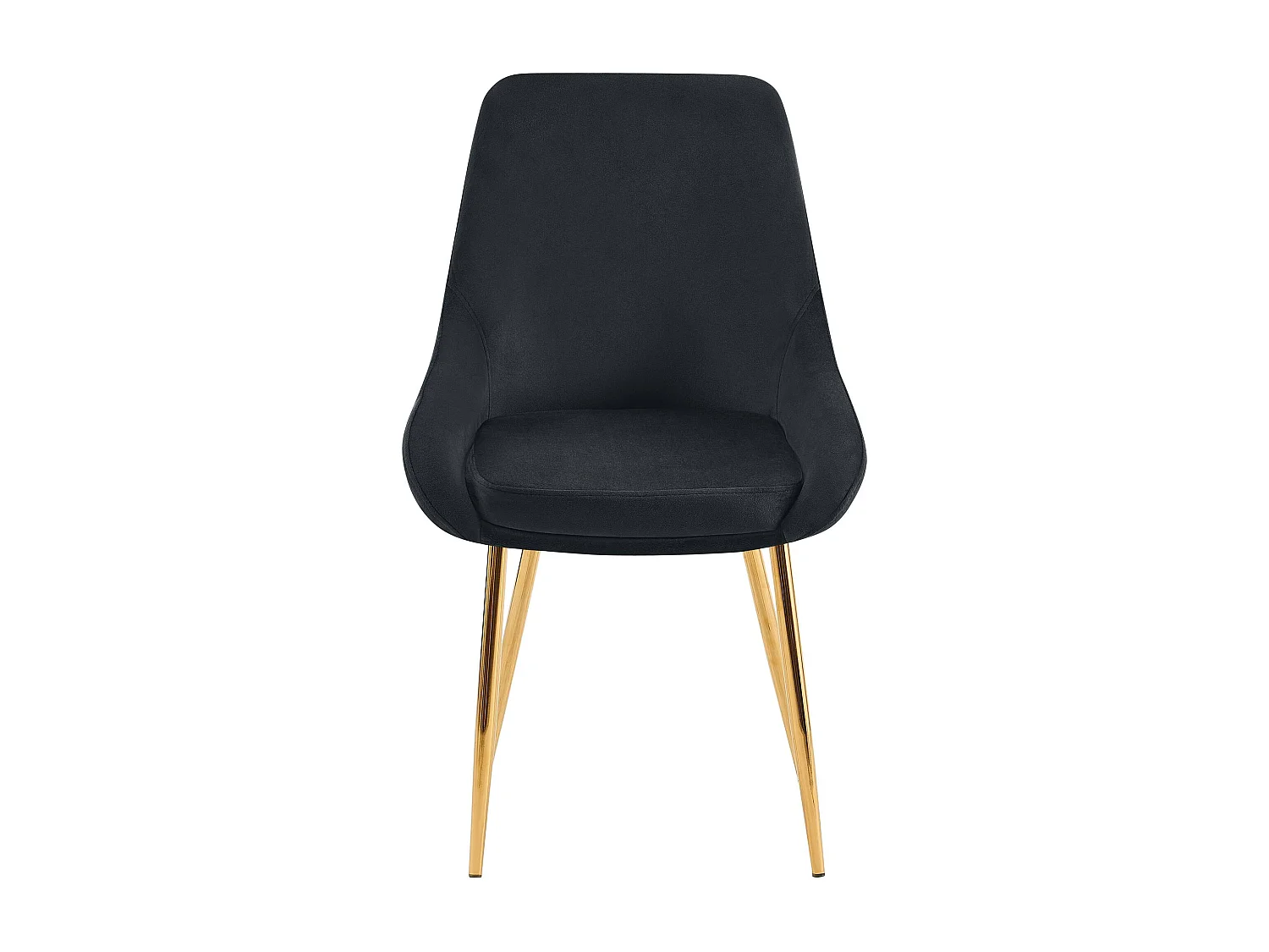 Lot de 2  chaise salle à manger - Velours - Noir - Elmira