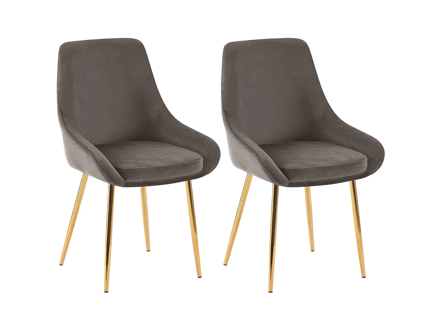 Lot de 2  chaise salle à manger - Velours - Anthracite - Elmira