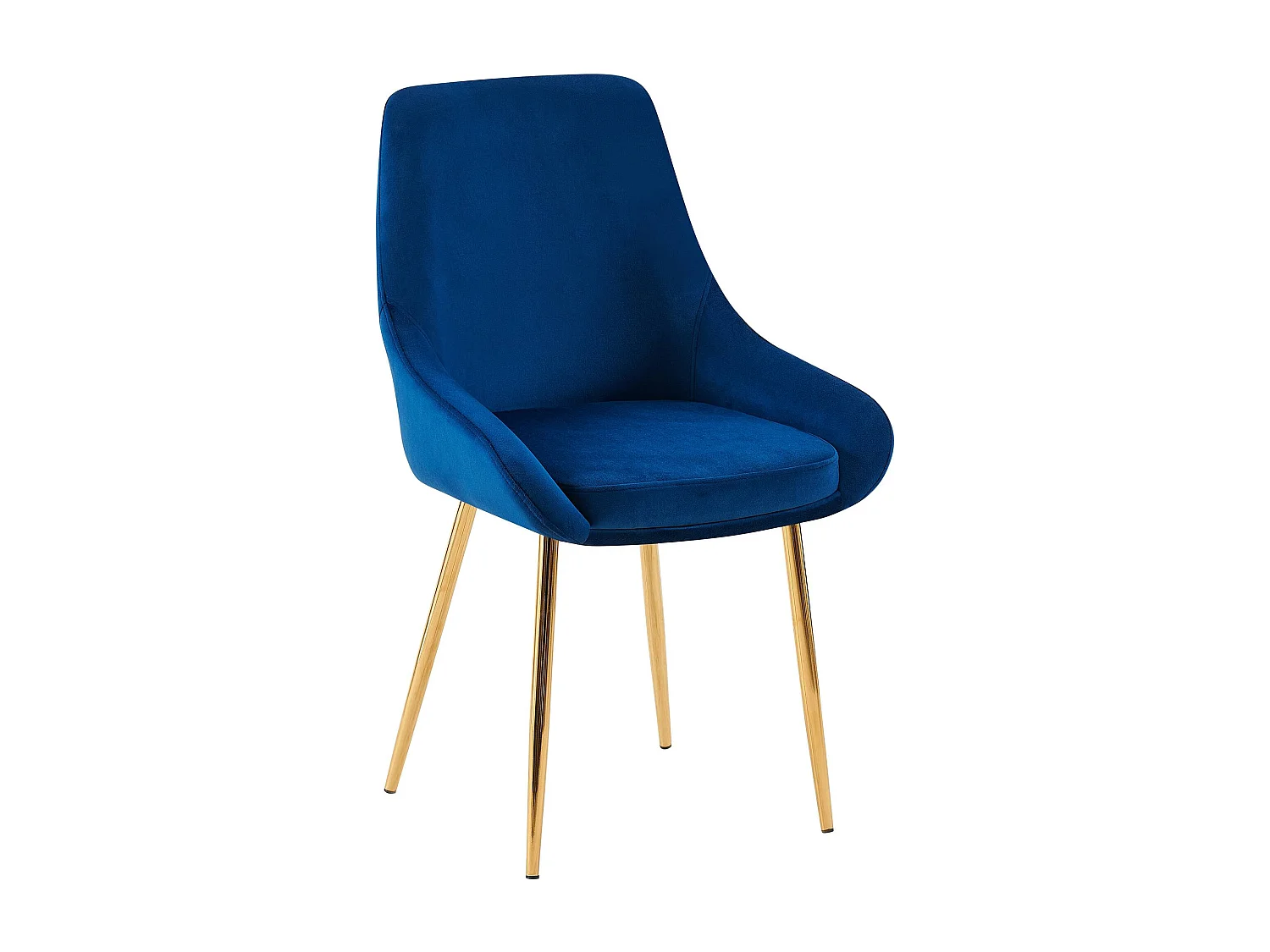 Lot de 2  chaise salle à manger - Velours - Bleu foncé - Elmira