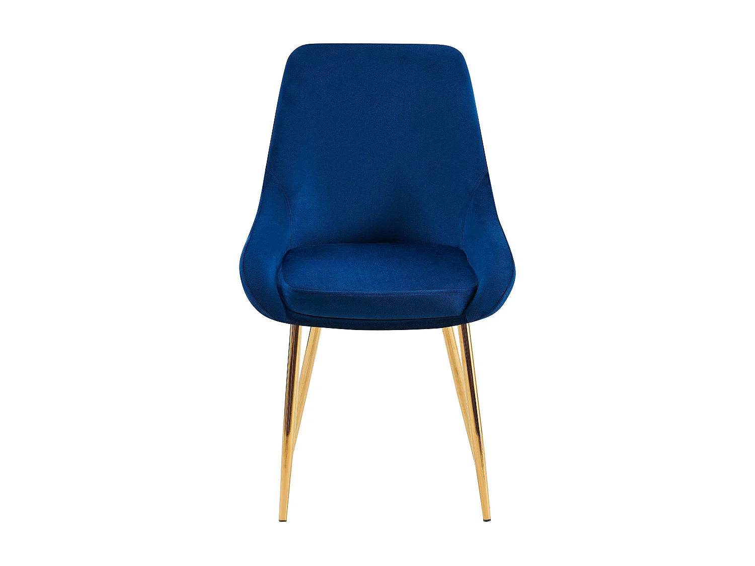 Lot de 2  chaise salle à manger - Velours - Bleu foncé - Elmira