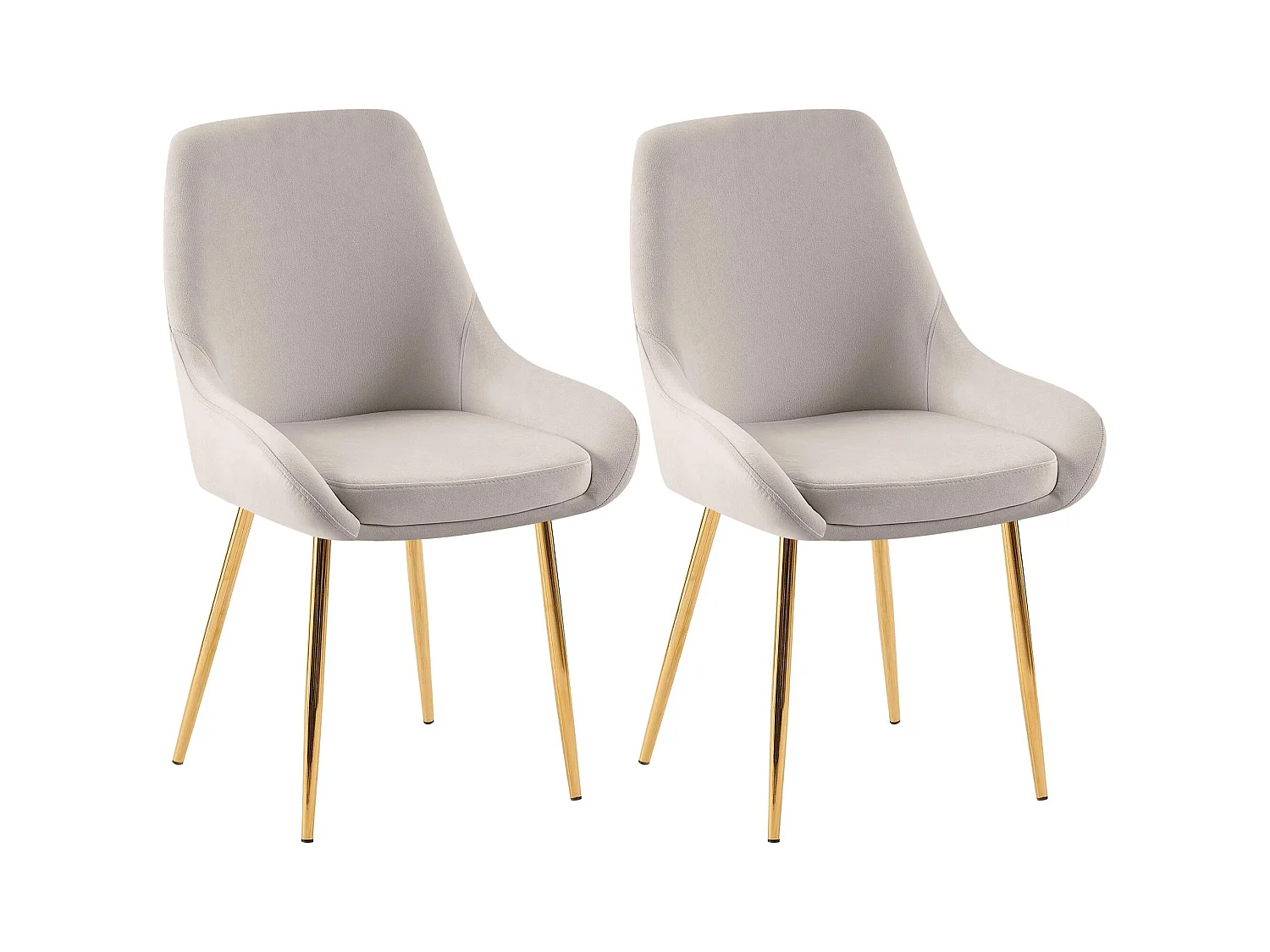 Lot de 2  chaise salle à manger - Velours - Gris - Elmira