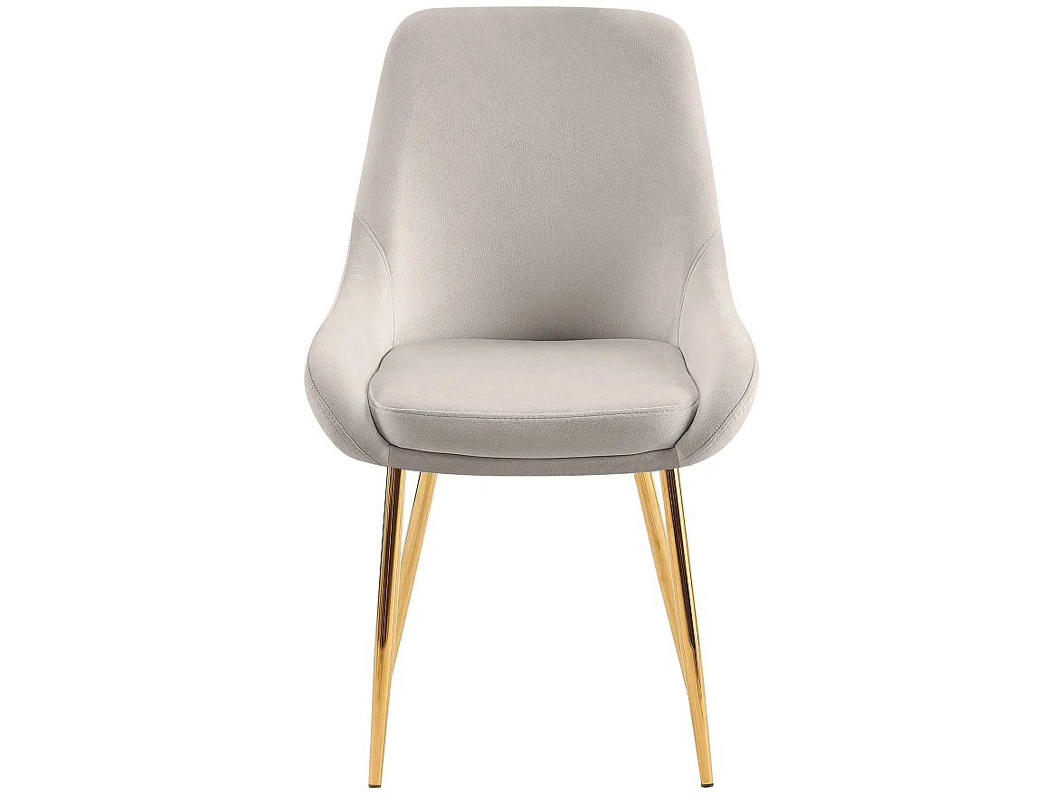 Lot de 2  chaise salle à manger - Velours - Gris - Elmira