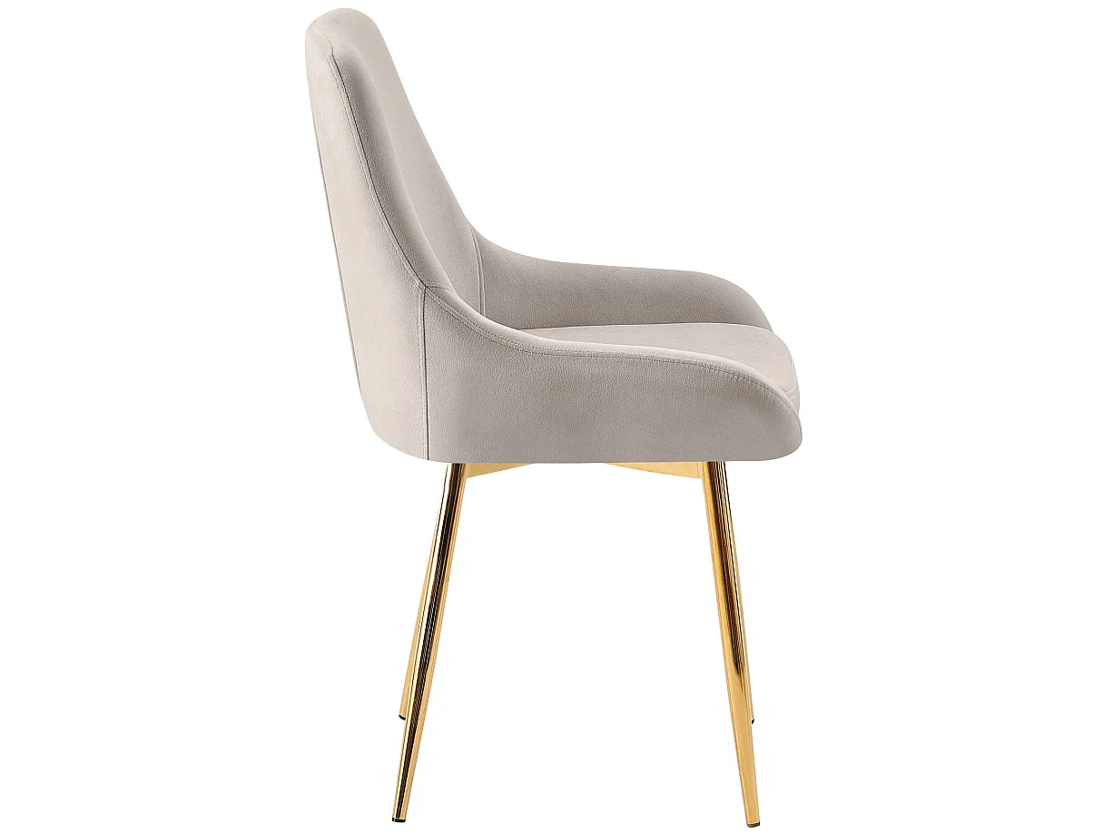 Lot de 2  chaise salle à manger - Velours - Gris - Elmira