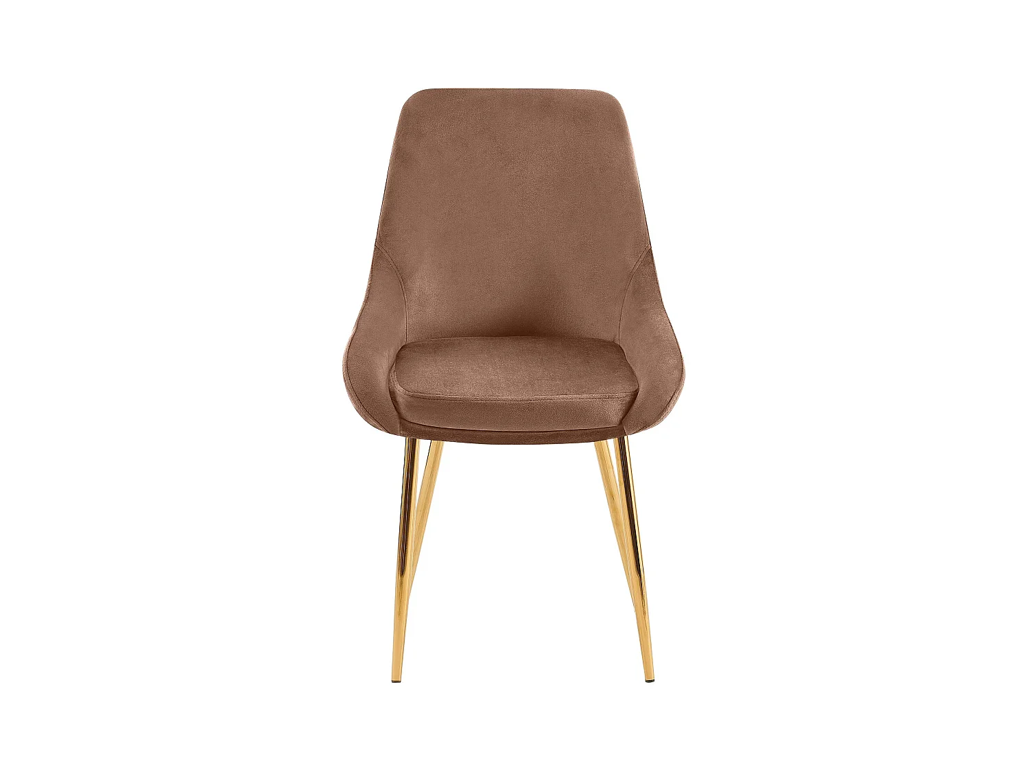 Lot de 2  chaise salle à manger - Velours - Marron - Elmira