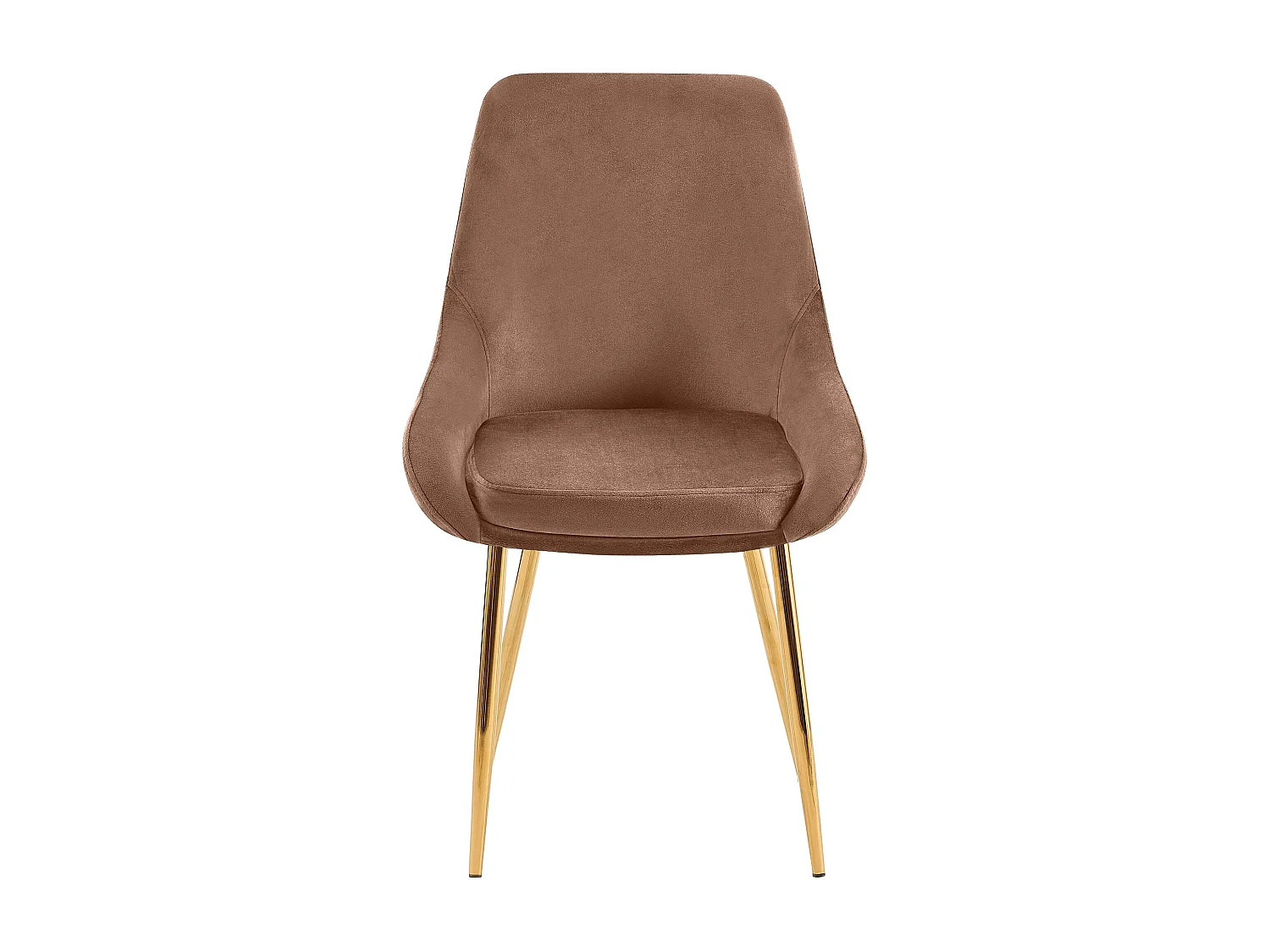 Lot de 2  chaise salle à manger - Velours - Marron - Elmira