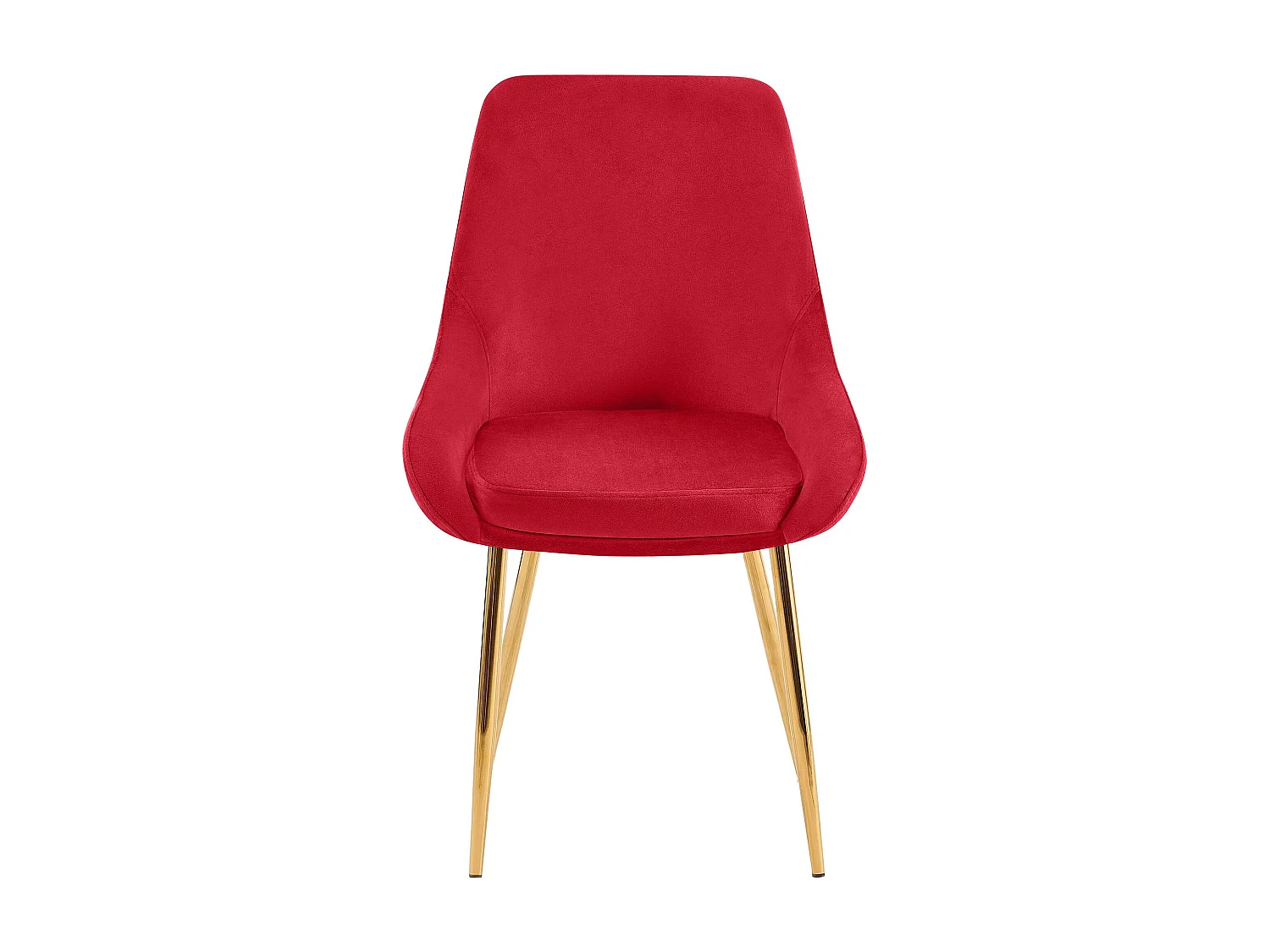 Lot de 2  chaise salle à manger - Velours - Rouge - Elmira