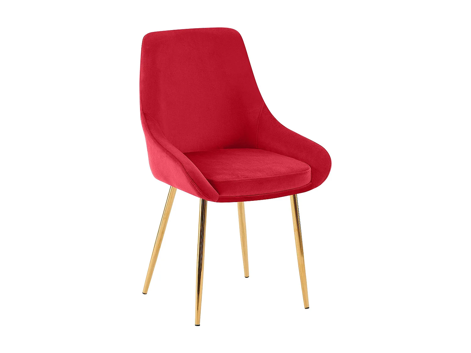 Lot de 2  chaise salle à manger - Velours - Rouge - Elmira