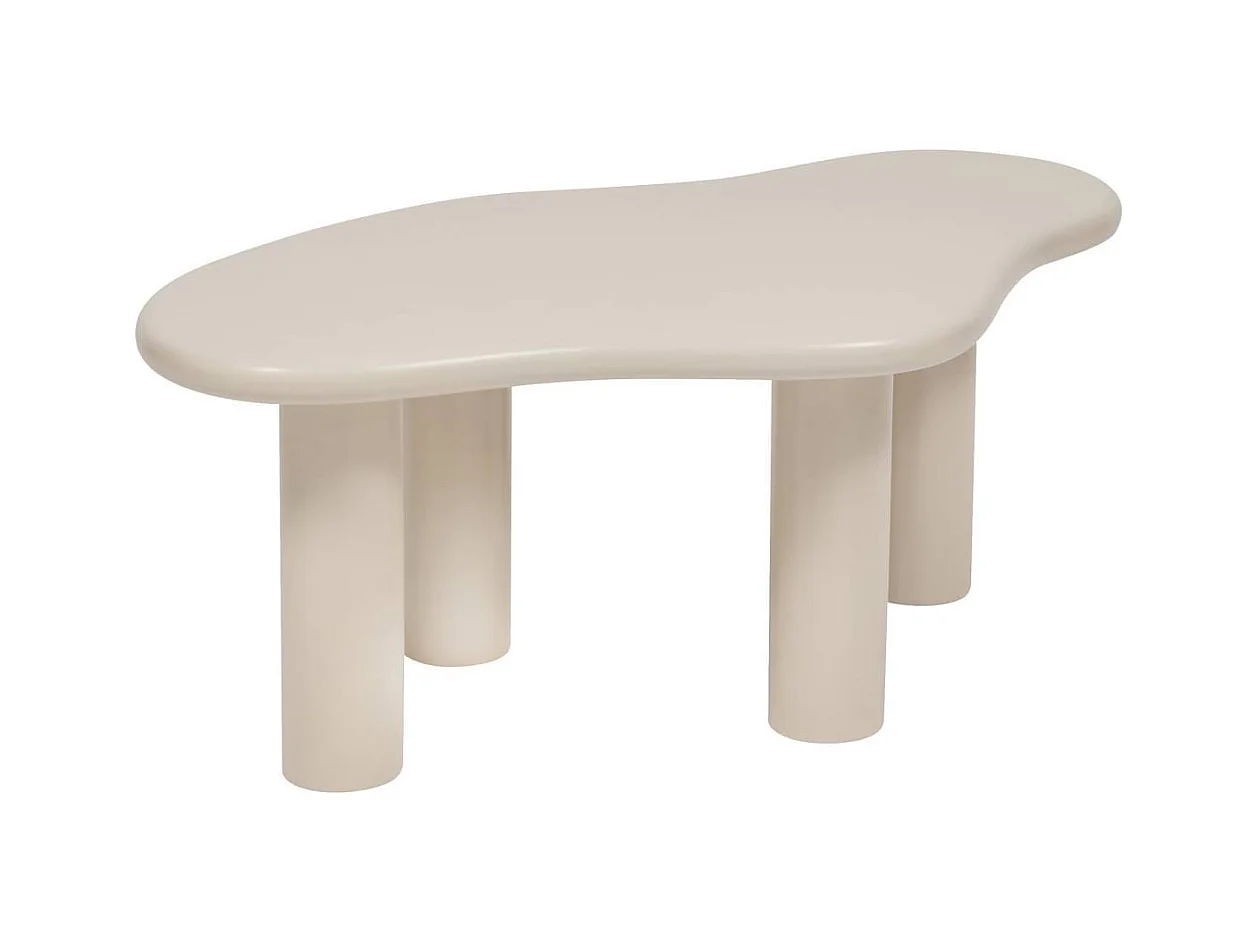 Lot de 2 tables basse coloris ivoire - Longueur 80/100 x largeur 46,5/60 x Hauteur 30/40 cm