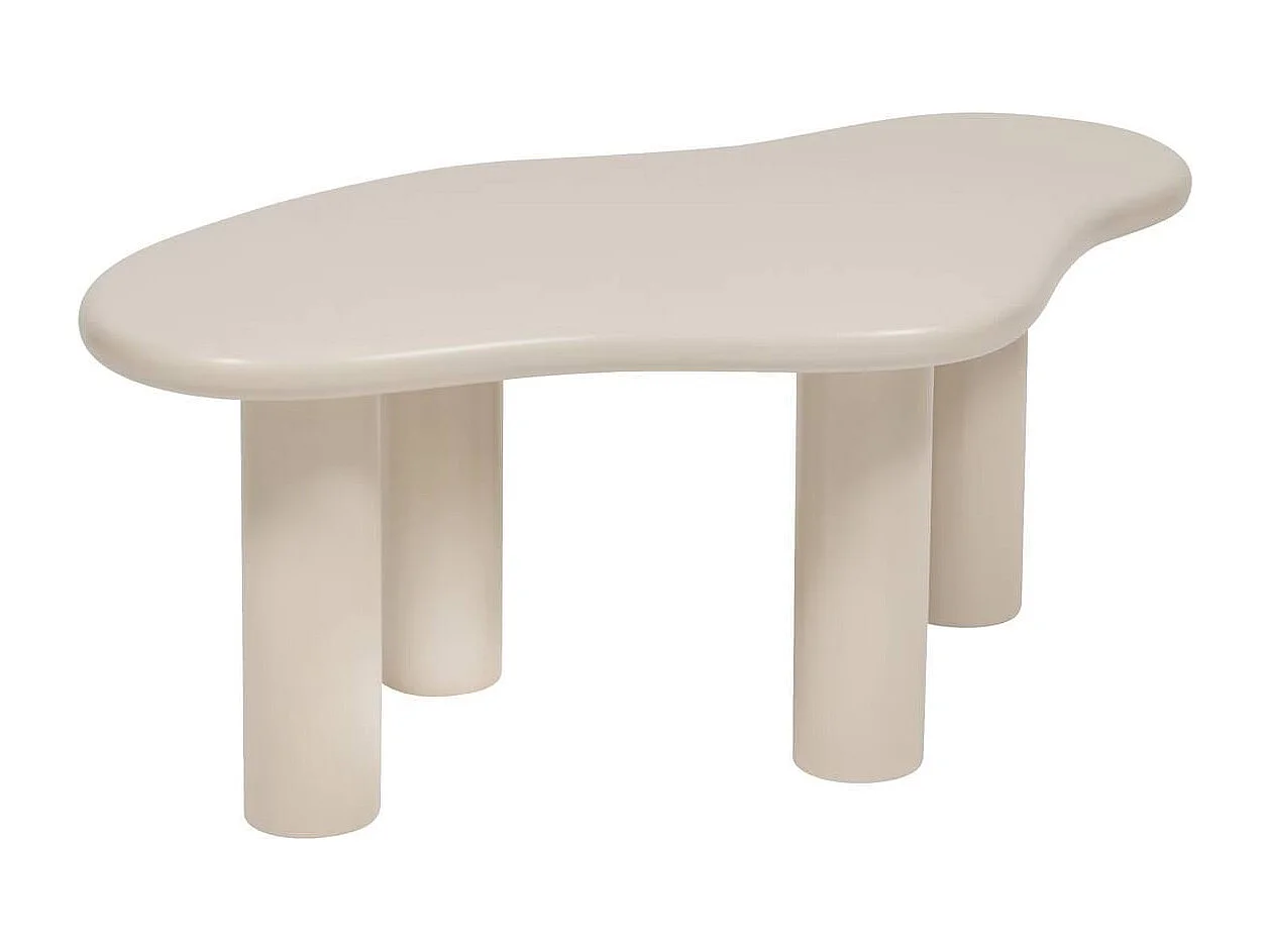 Lot de 2 tables basse coloris ivoire - Longueur 80/100 x largeur 46,5/60 x Hauteur 30/40 cm