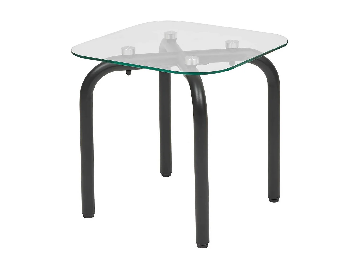 Lot de 2 tables basse en verre et métal noir - Longueur 50 x largeur.50 x Hauteur 49,5/39,5 cm