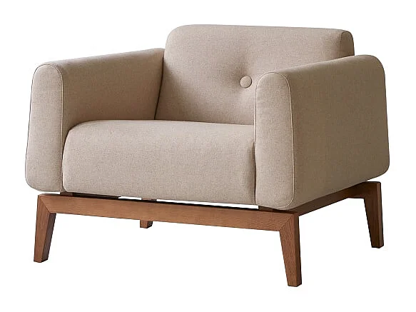 Poltrona Bjorn in rovere massello e lana ecrù, 1 posto