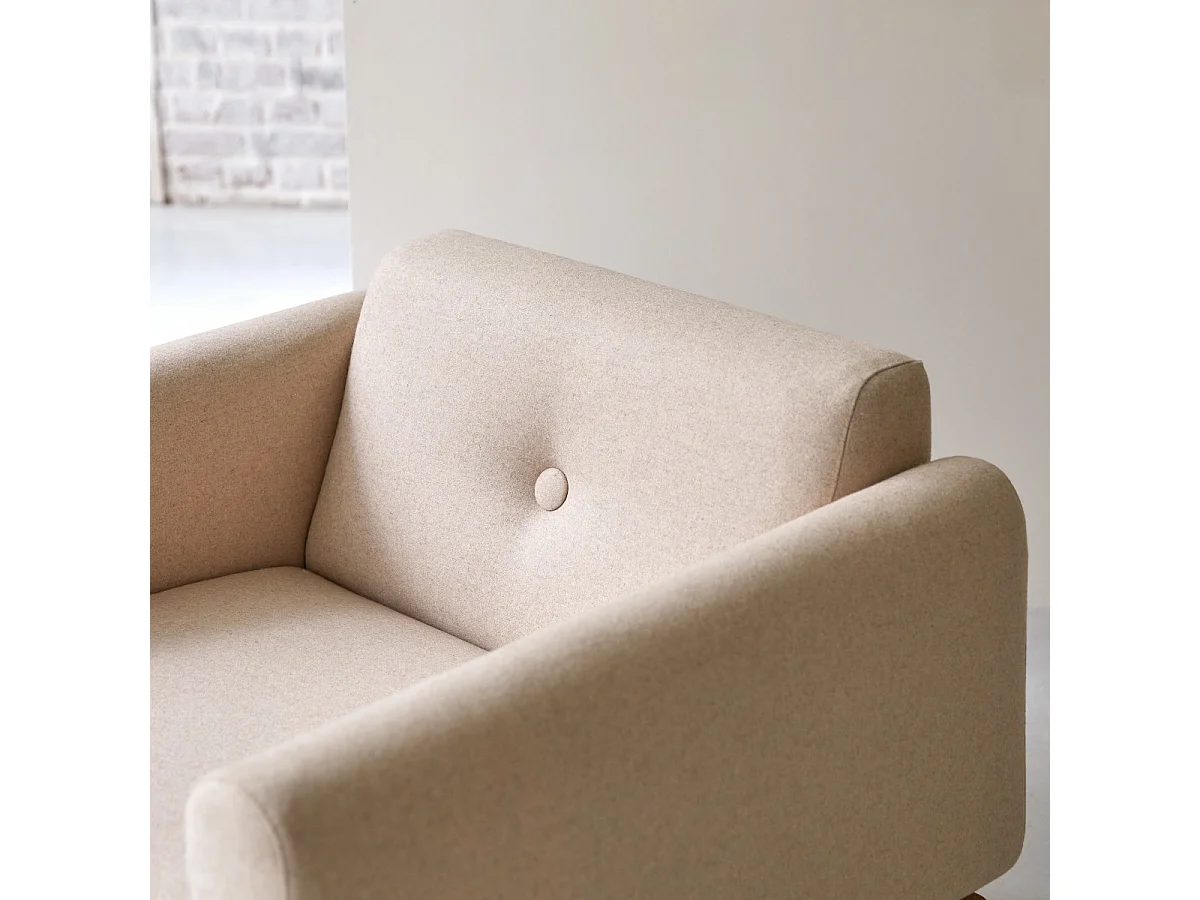 Poltrona Bjorn in rovere massello e lana ecrù, 1 posto