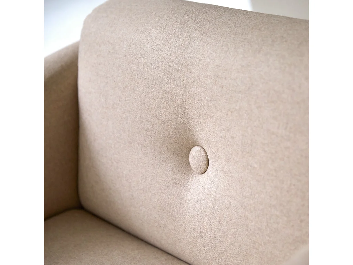 Poltrona Bjorn in rovere massello e lana ecrù, 1 posto