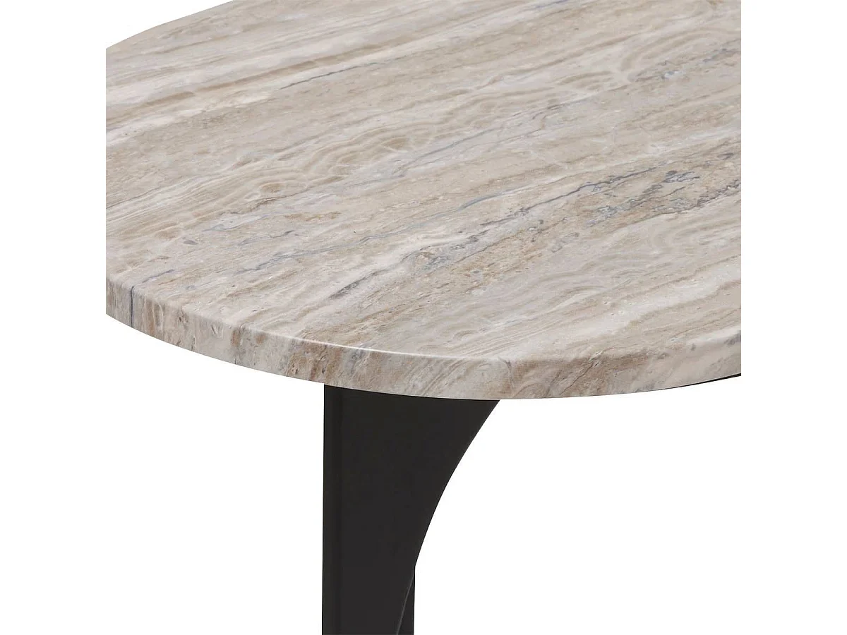Table d'appoint Console métal et MDF effet marbre - Longueur 140 x largeur 34 x Hauteur 79,5 cm