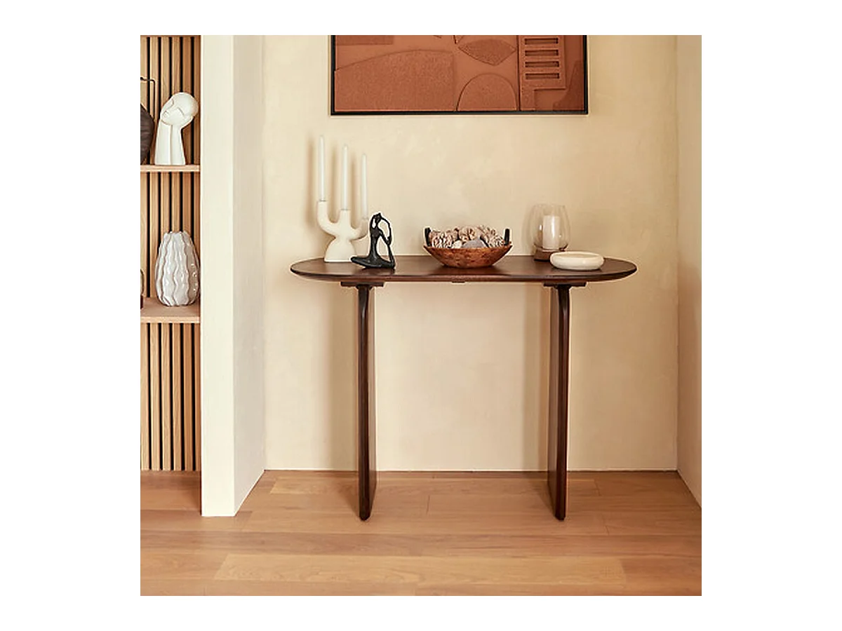 Table d'appoint console en bois d'acacia - Longueur 110 x largeur 45 x Hauteur 77 cm