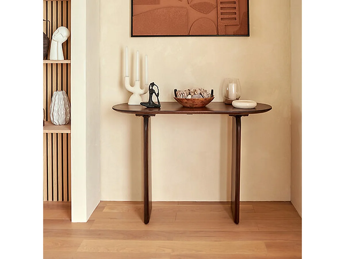 Table d'appoint console en bois d'acacia - Longueur 110 x largeur 45 x Hauteur 77 cm